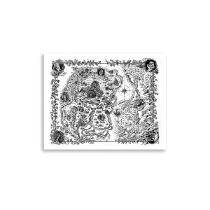 Wild Kingdom Map Poster wall art mockup