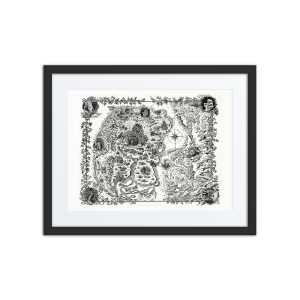 Wild Kingdom Framed Map Poster wall art mockup